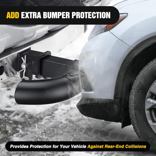 Tow Hitch Step Bar 2" Receiver Bumper Guard for Pickup Truck SUV (Tow Hitch Step w/ 5/8 “ Pin Clip)