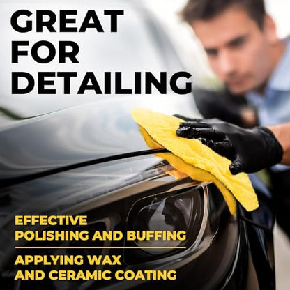 Edgeless Microfiber Car Towels (Black and Yellow)