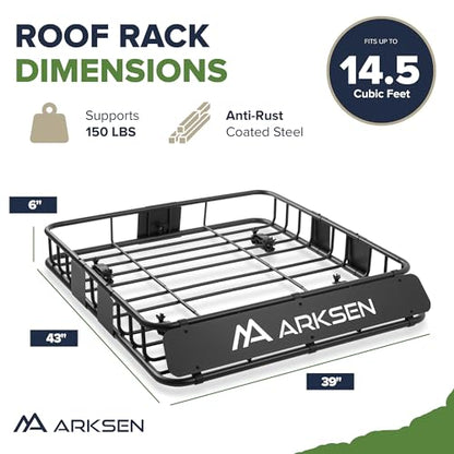 43" x 39" x 6" Roof Rack Basket with Extension (43" Cargo Rack)