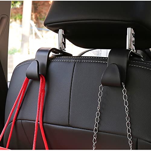 4 Pack Curved Headrest Hooks for Vehicle Seats (Black2)