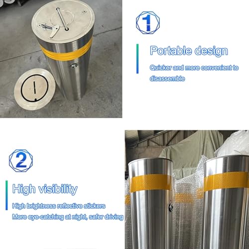 Steel Safety Bollard Post (Silver (2pcs))