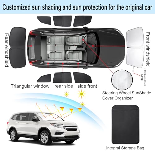 Window Shades for Honda Pilot 2016 (Honda Pilot 2016-2026 EX-L/Touring)