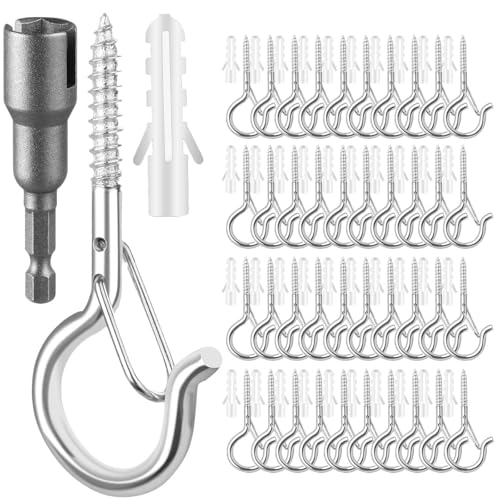 96 PCS Q Hanger Hooks with Safety Buckle (Silver / 96 Pcs)