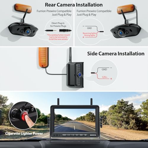 4 Cameras Wireless RV Backup System with 7 (7 '' -4 CAM)