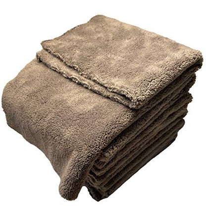 Plush Edgeless Microfiber Towel for Car (6Pack / Gray)