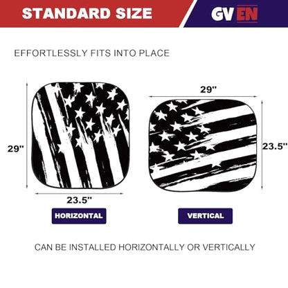 Windshield Sun Shade for Car 2 (US Flag / Standard)