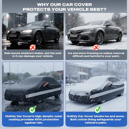 10 Layers Car Cover with Charger Port Custom Fit for Tesla Model Y (Black Gray / Custom Fit for Tesla Model Y)