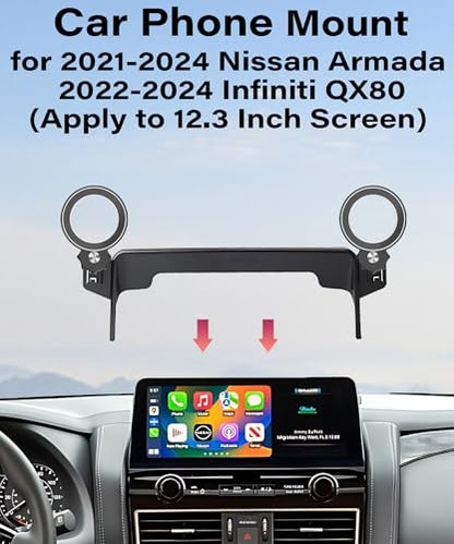 Car Phone Holder for Nissan Armada 2021 (fit for 2021-2024 Nissan Armada(12.3 Inch Screen))