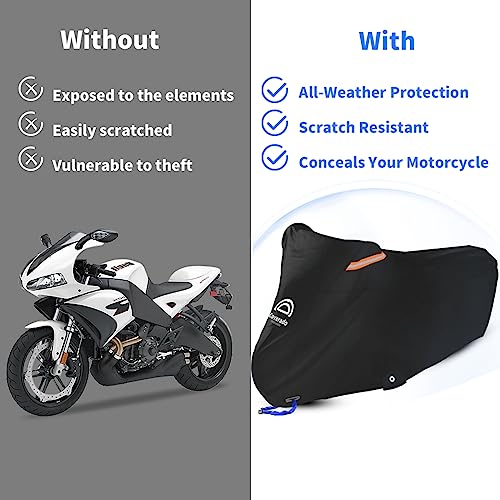 Motorcycle Cover (Black / XL-97"x41"x50")