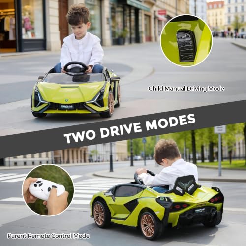 Licensed Lamborghini 12V Kids Electric Car by TOBBI w (Green)