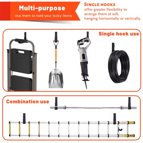 4 Pack Garage Storage Hooks (4 Pack (4 inch) / Black)