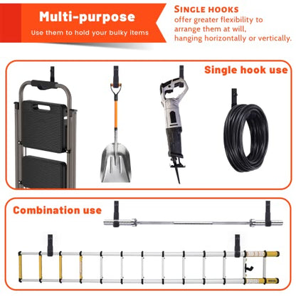 4 Pack Garage Storage Hooks (4 Pack (4 inch) / Black)