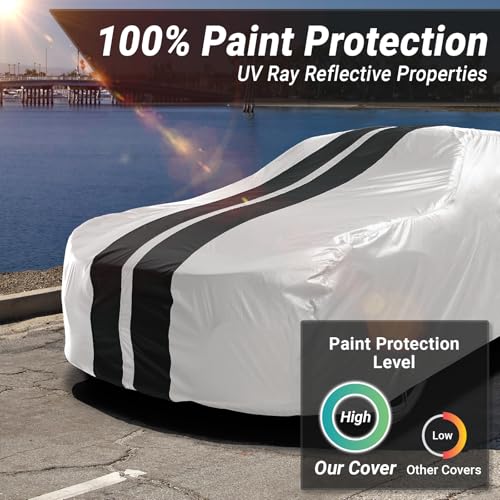 SUV Car Cover All Weather for 1982 (Light Gray / Black (Stripe) / 47. Blazer S10 2-Door 1982-1994)