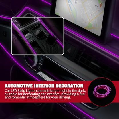 EL Wire Interior Car LED Strip Lights (Purple / USB)