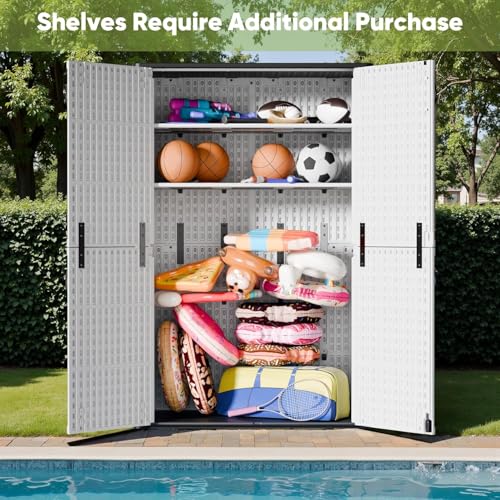 50 Cu Ft Outdoor Storage Cabinet (White / 50 Cu Ft/Vertical)