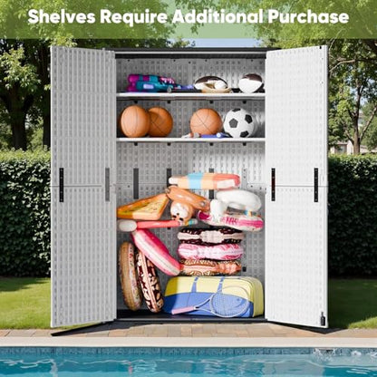 50 Cu Ft Outdoor Storage Cabinet (White / 50 Cu Ft/Vertical)