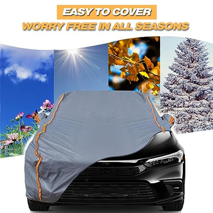 6 Layers PEVA Premium Full Car Cover Fit for SUVs MPV Pickup Sedan hatchback Rain and snow protection (Surrounding reflective strip / SUV-XL ( Fit for SUV 191"- 200" ))