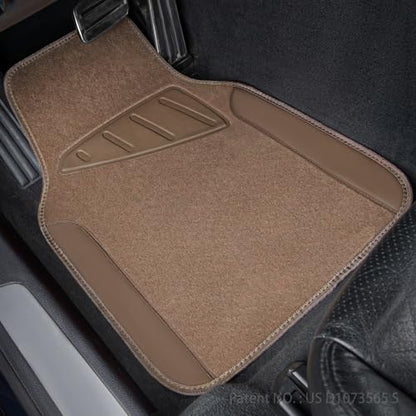 Beige Leather & Waterproof Car Carpet Floor Mats (All Beige)