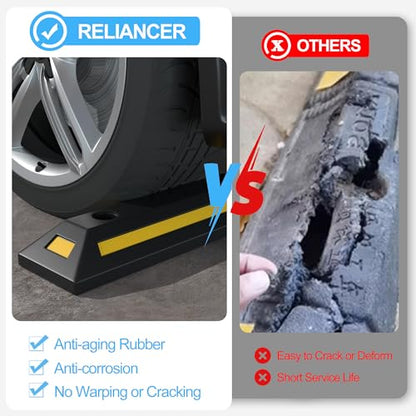 2PCS Rubber Parking Guide Tire Blocks (20.7" Long)
