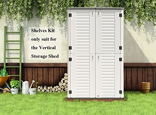 Metal Laminate Shelving Kit for Kinying Vertical Storage Cabinet (Black-07G)