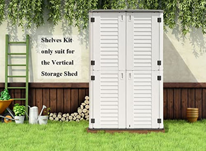 Metal Laminate Shelving Kit for Kinying Vertical Storage Cabinet (Black-07G)