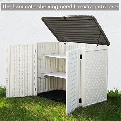 Horizontal Outdoor Garden Storage Shed for Backyards and Patios (Off White)