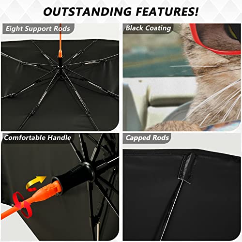 Fun Cute Cat Driving Windshield Sun Shade Umbrella Foldable Car Front Window Sunshade Blocks UV Rays Heat Keep Vehicle Cool (multi 24)