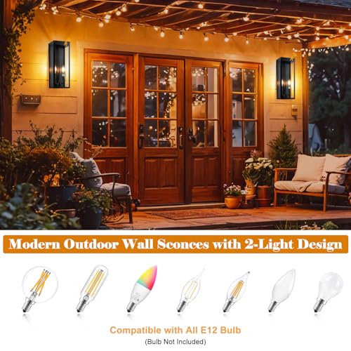 16 Inch Motion Sensor Dusk to Dawn Outdoor Porch Lights 2 Pack (Motion Sensor)