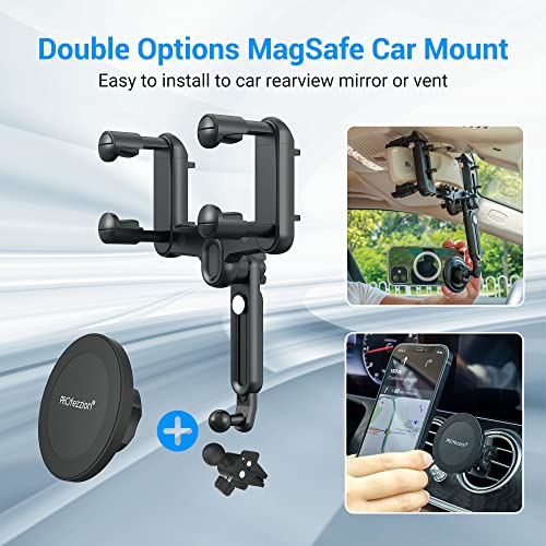 Car Rearview Mirror Magnetic Phone Mount Holder for MagSafe (Car Rearview Mirror or Vent)