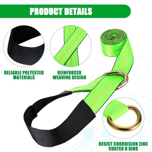8 Pack Lasso Tow Truck Straps with D Ring 11 (2" X 8 ft)