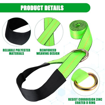 8 Pack Lasso Tow Truck Straps with D Ring 11 (2" X 8 ft)