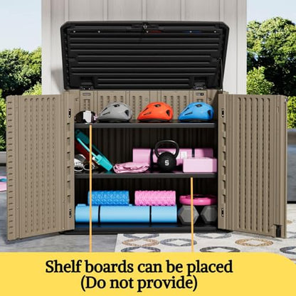 4x2.5 FT Outdoor Storage Shed (Coffee-26 cu ft)