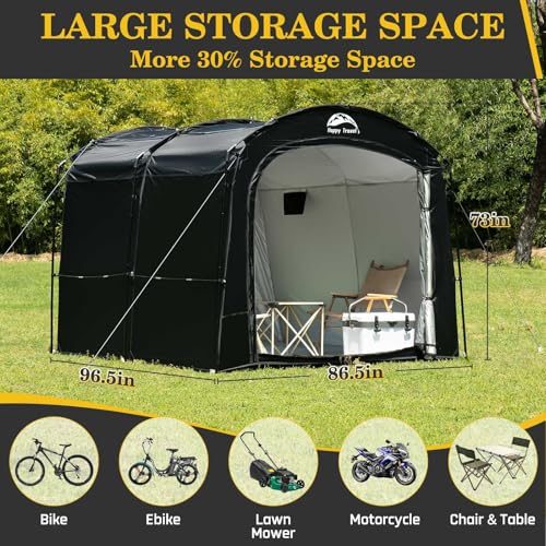 Bike Storage Shed Tent (7.3x8.2x6.4ft for 8-10 Bikes)