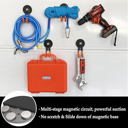 Garage Magnetic Hooks (2.59INCH 4PACK Black Medium J Hooks)