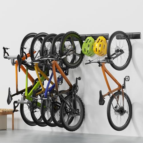 Bike Storage Rack 48Inch for 6 Bikes + 5 Helmets (V2 48inch|6 Bikes & 5 Helmet)
