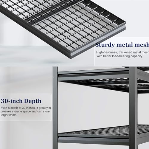 72" W Storage Shelves Heavy Duty Garage Shelving 30" D Metal Shelving Unit (72"Wx30"Dx72H | 4 Tier)