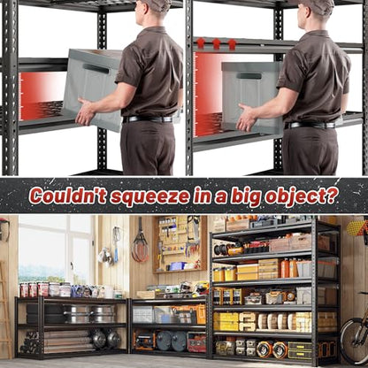 6 Tier Heavy Duty Storage Shelving for Garage Basement Warehouse (48" W X 24" D X 78" H)