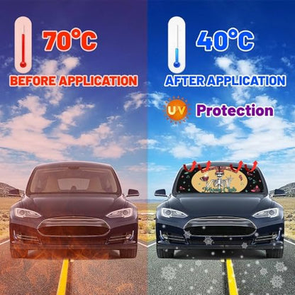 Moms Funny Skull Car Windshield Sunshade Umbrella Car Foldable Umbrella Sunshade for Front Window UV Reflector Auto Windshield Umbrella Sun Shades Cover for Most Vehicles 57'' X 30'' (57'' X 30'' / 28-3-26-REY-2)