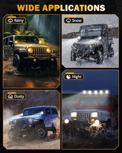 XP Ultra Series 6 Modes 3 Inch Amber White LED Ditch Light Pods (XP-Ultra 3 Inch Amber/White Combo 6 Modes)
