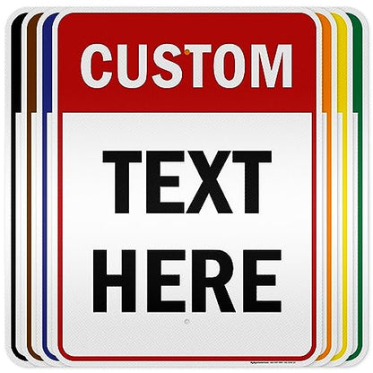 Custom Sign Custom Sign for Business (Header - Vertical / 18x24 - Aluminum Reflective)