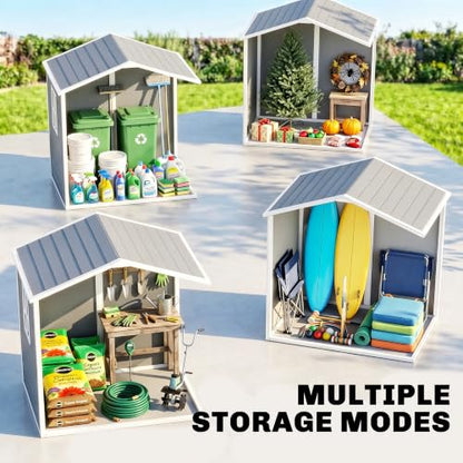 6' x 4.5' Outdoor Storage Shed Waterproof Resin with Floor Gray (6' x 4.5')