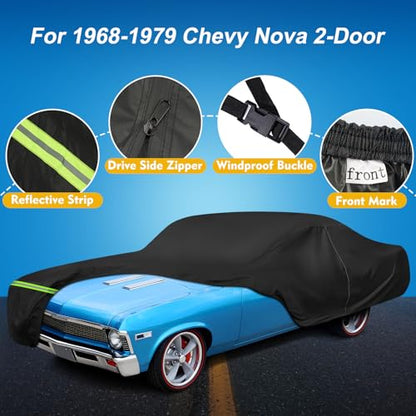 QUNSUNUS Car Cover for Chevy Nova 2 (for Nova 2-Door 1968-1979)