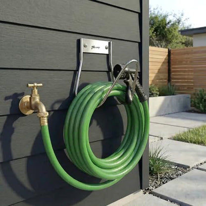 Garden Hose Holder Stainless Steel Small Wall Mount Garden Hose Hook (80 Feet)