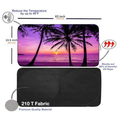 Windshield Sun Shade (Sunset Purple / Large)