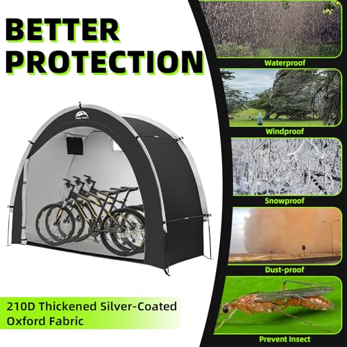Outdoor Waterproof Bike Storage Tent Shed for 2 (2.7x7x5.6ft)