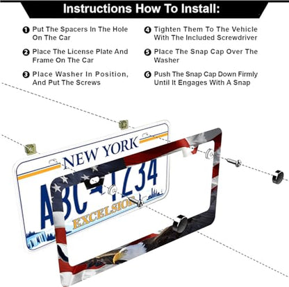 American Flag Eagle License Plate Frames (American Flag Eagle)