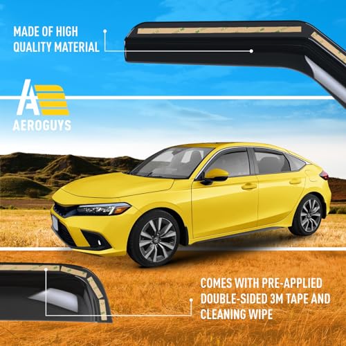 Extra Durable Window Deflectors in (For Honda Civic 22-26 Hatchback)