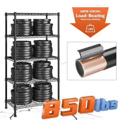 Wire Shelving Rack 5 (5 Tier-14"D x 24"W x 59"H)