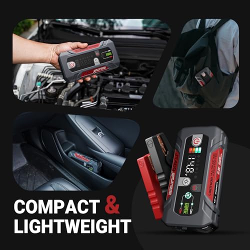 JT400 Jump Starter with Battery Tester (Red)