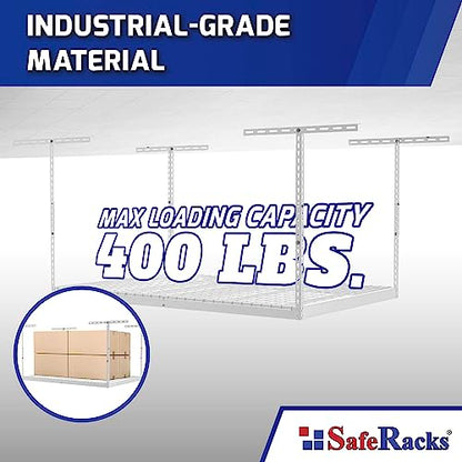 3x6 Overhead Garage Storage Rack (White / 18"-33")